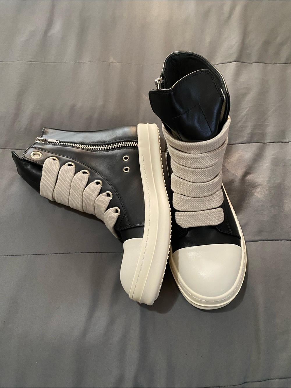 9.5 Rick Owen Jumbo Lace High Shoes
